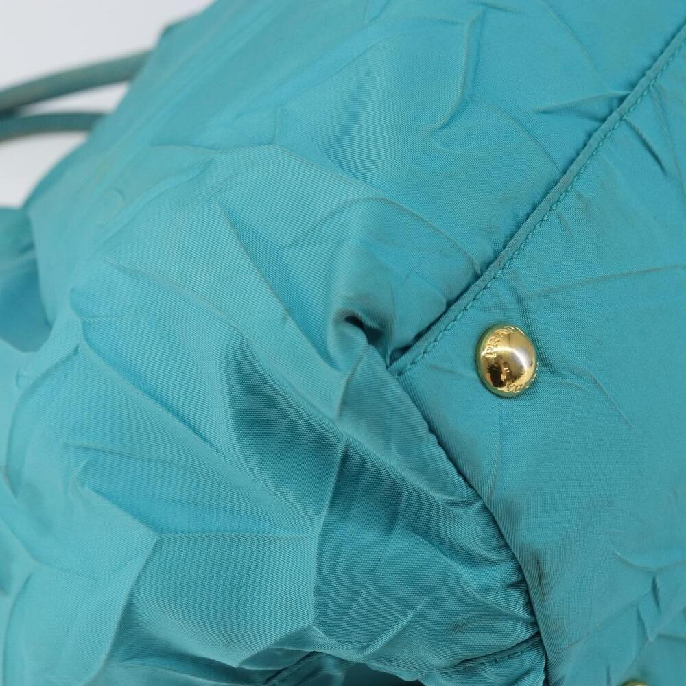PRADA Hand Bag Nylon Light Blue Gold Auth ka1374 - Picture 16 of 16